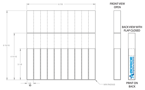 Custom vinyl pouch product technical drawing